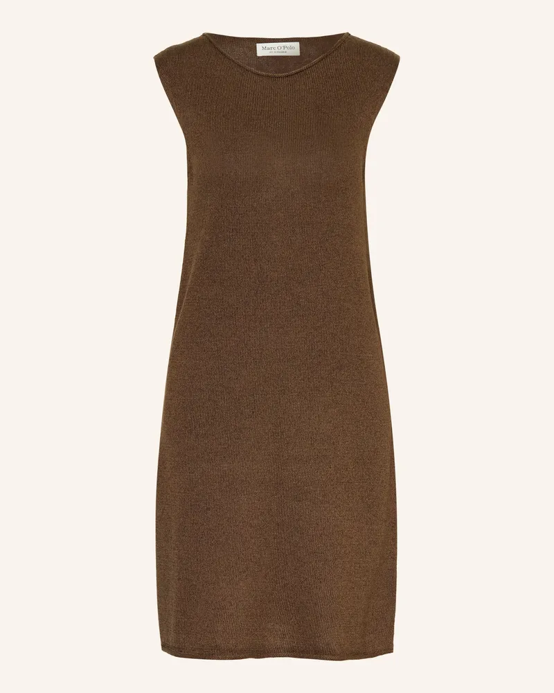 Marc O'Polo Strickkleid Mit Leinen braun Oliv