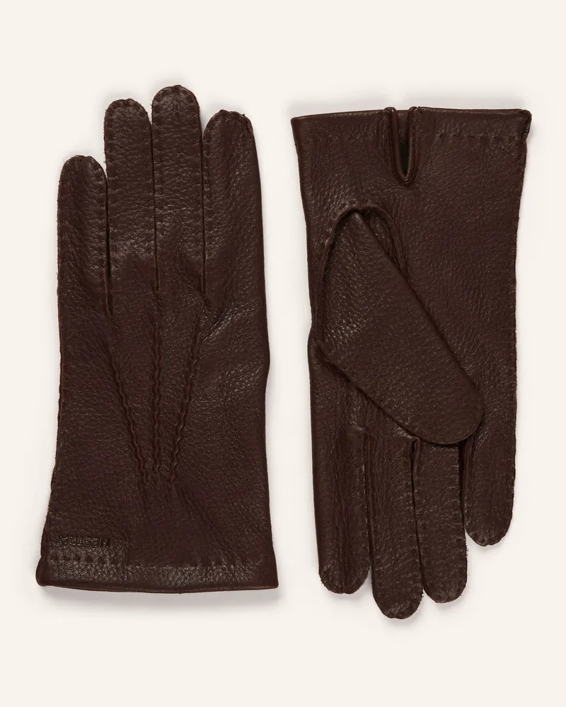 Hestra Lederhandschuhe HENRY Dunkelbraun