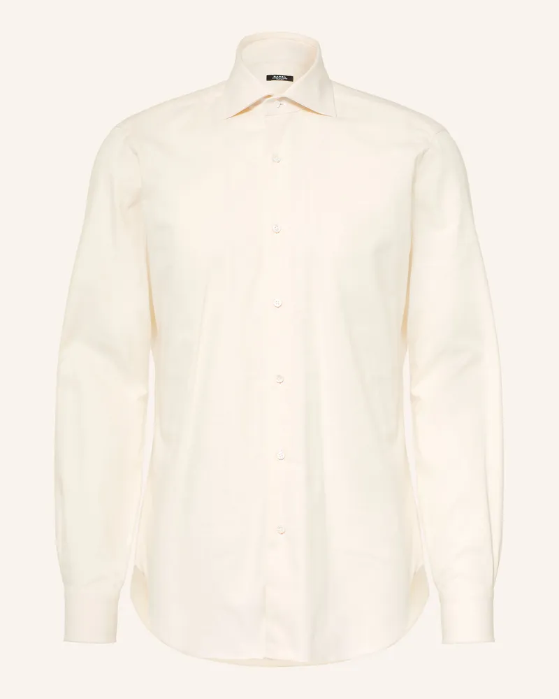 BARBA Flanellhemd Slim Fit weiss Weiss