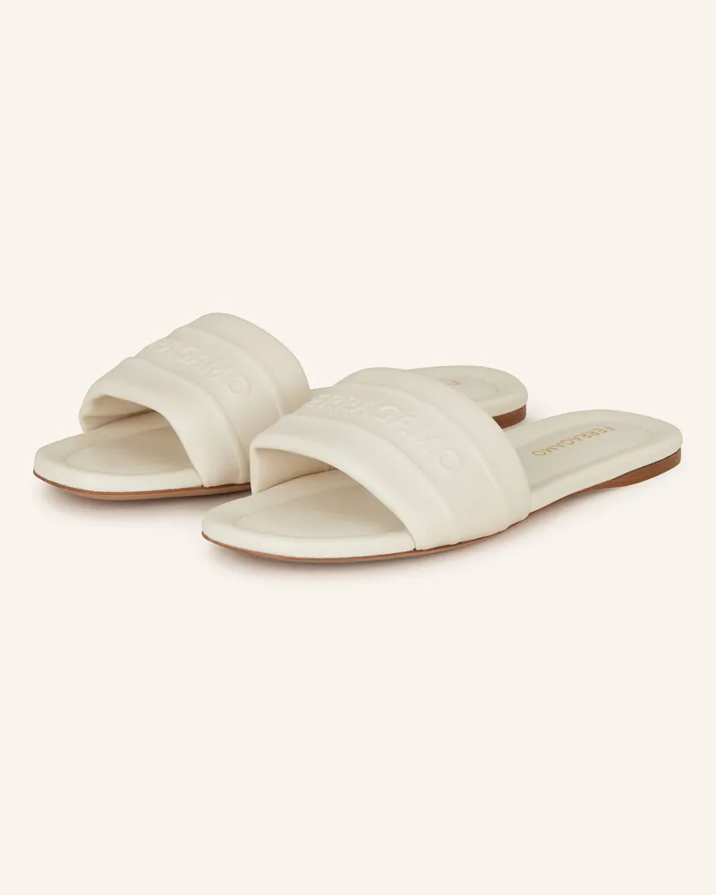 Ferragamo Pantoletten Ecru