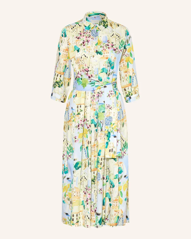 Milano Italy Hemdblusenkleid mit 3/4-Arm Hellblau