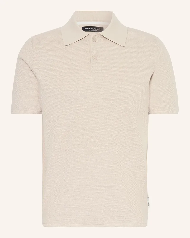 Marc O'Polo Strick-Poloshirt Regular Fit Grau