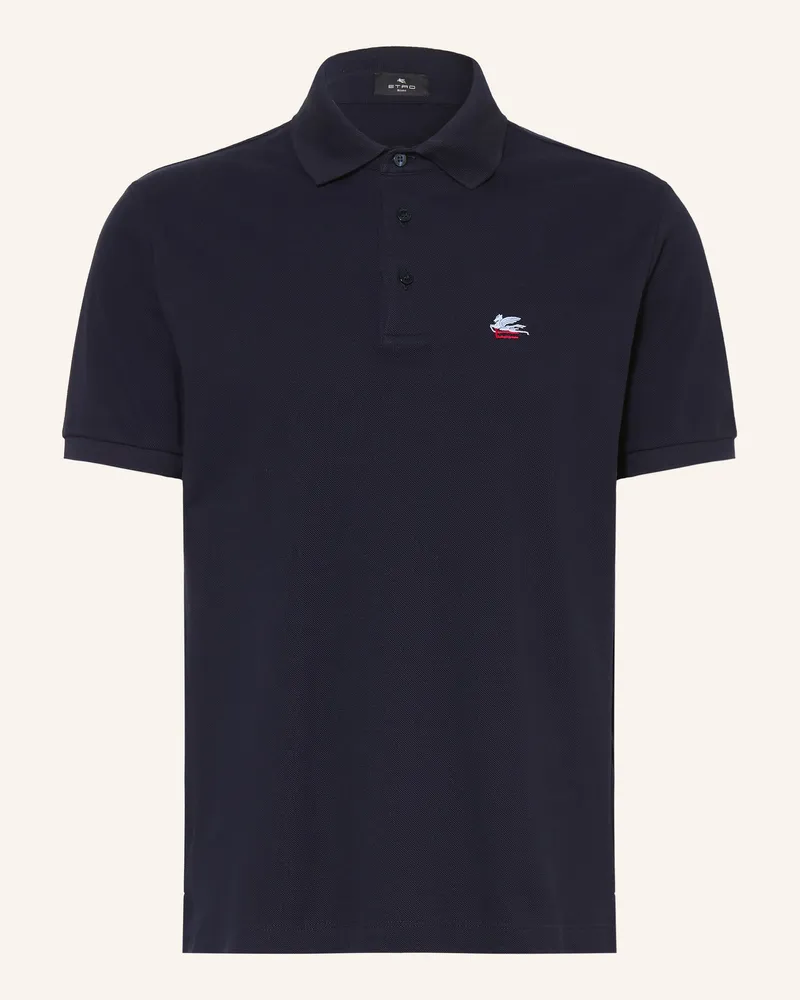 Etro Piqué-Poloshirt blau Dunkelblau