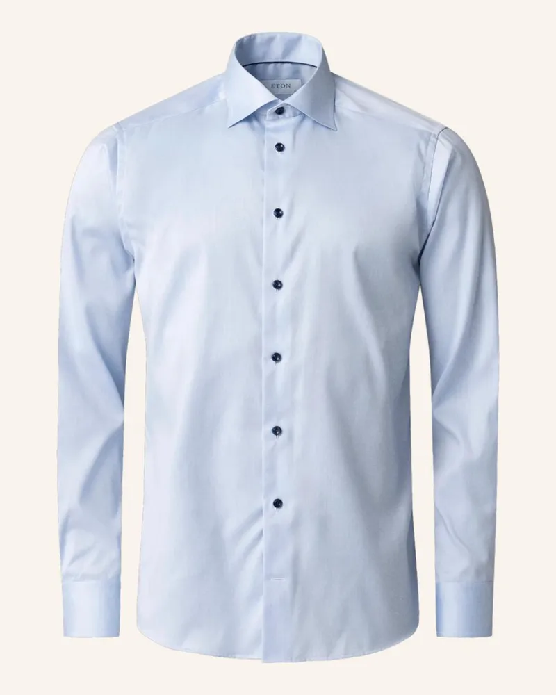Eton Signature-Twill-Hemd Slim Fit Blau