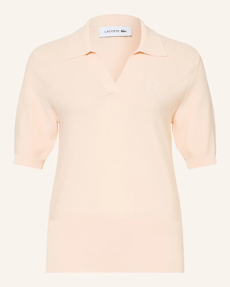 Lacoste Strick-Poloshirt rosa Lachs
