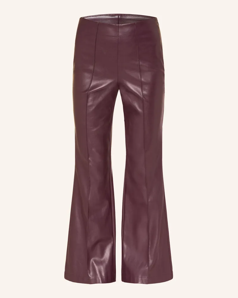 MARC AUREL Bootcut-Hose In Lederoptik lila Dunkellila
