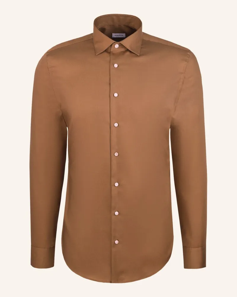 Seidensticker Business Hemd Slim Fit Braun