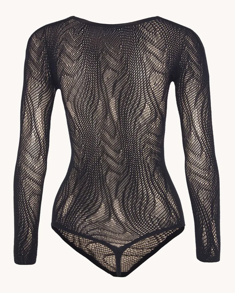 Wolford Body Snake Net String Body schwarz Schwarz