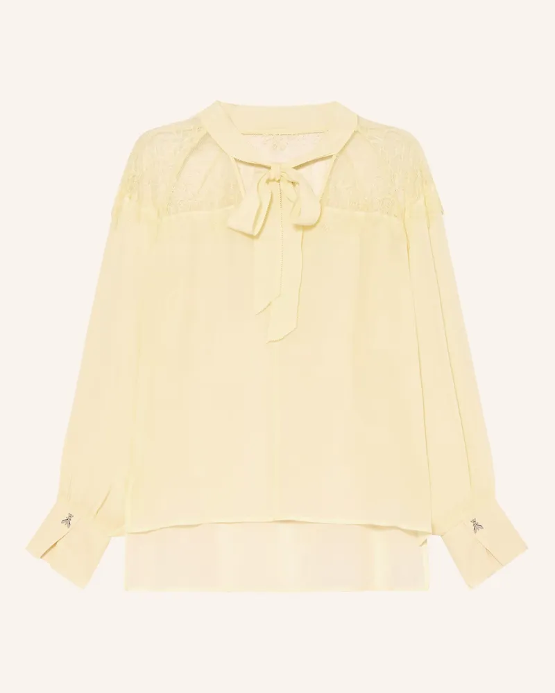 Patrizia Pepe Schluppenbluse Mit Spitze gelb Hellgelb