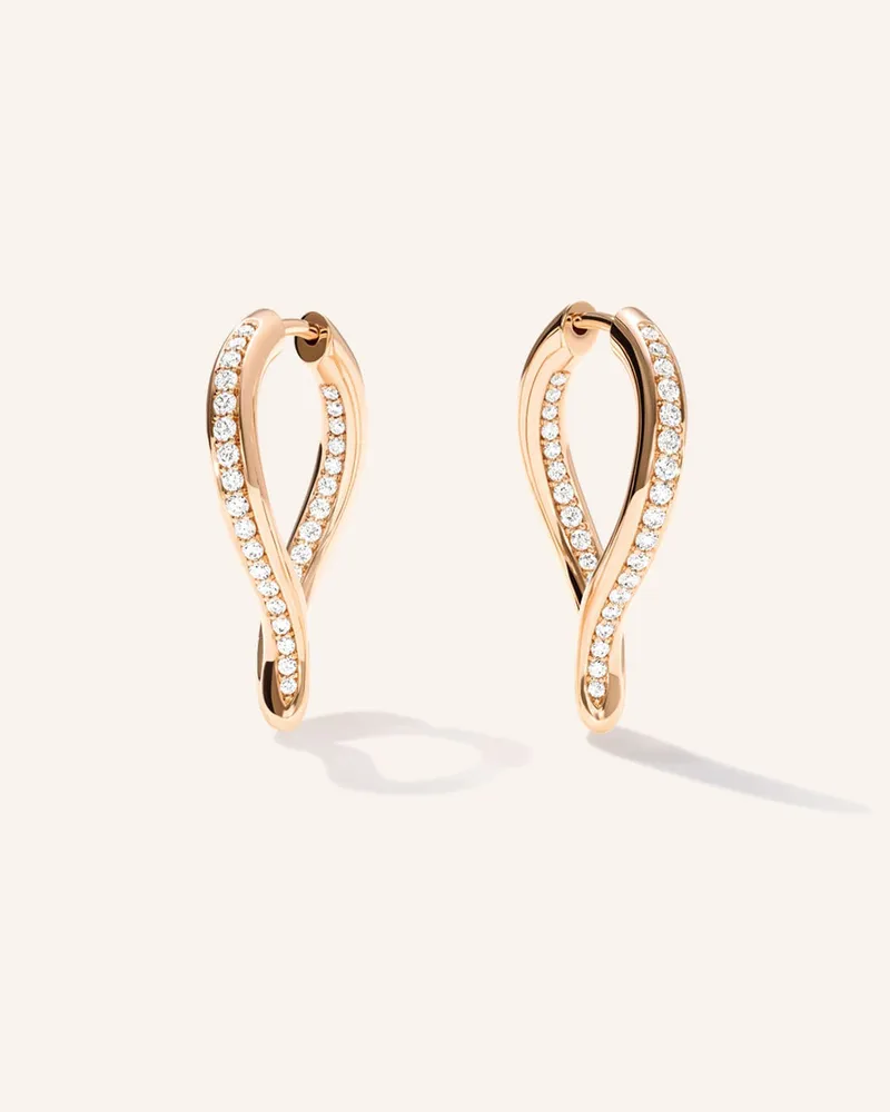 TAMARA COMOLLI Ohrringe OHRRINGE SIGNATURE HOOP TWISTED DROP WITH Rosegold