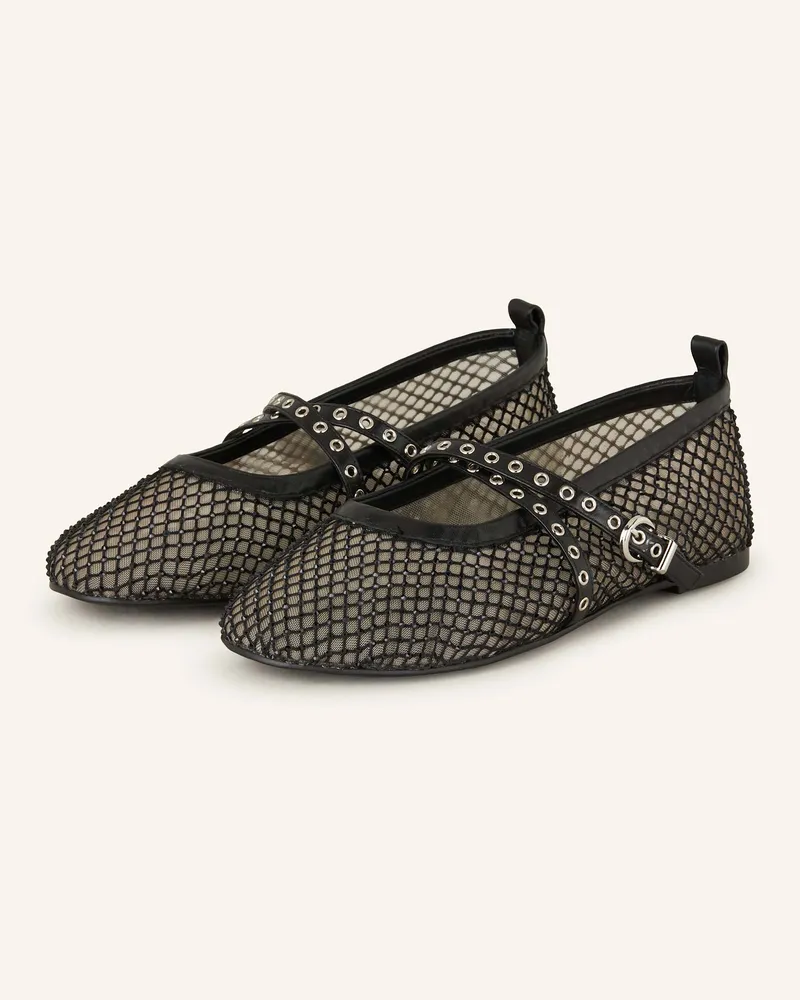 TORAL Mary-Jane-Ballerinas VILMA mit Schmucksteinen Schwarz