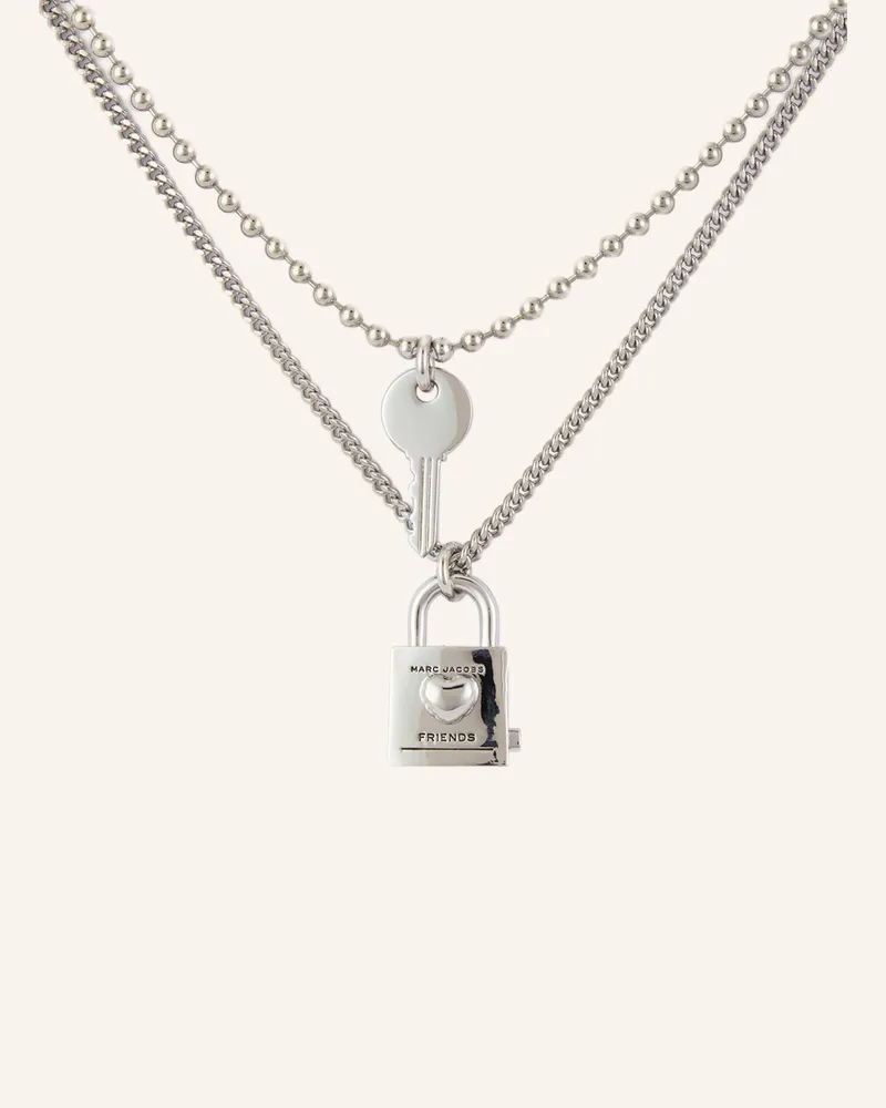 Marc Jacobs Freundschaftsketten FRIENDSHIP PADLOCK NECKLACE Silber