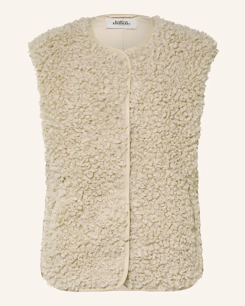 Lollys Laundry Teddyfell-Weste Vadall beige Creme