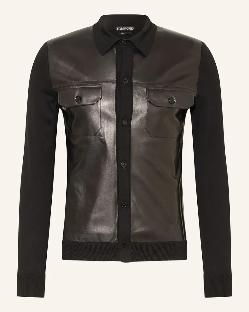 Tom Ford Overjacket im Materialmix Schwarz