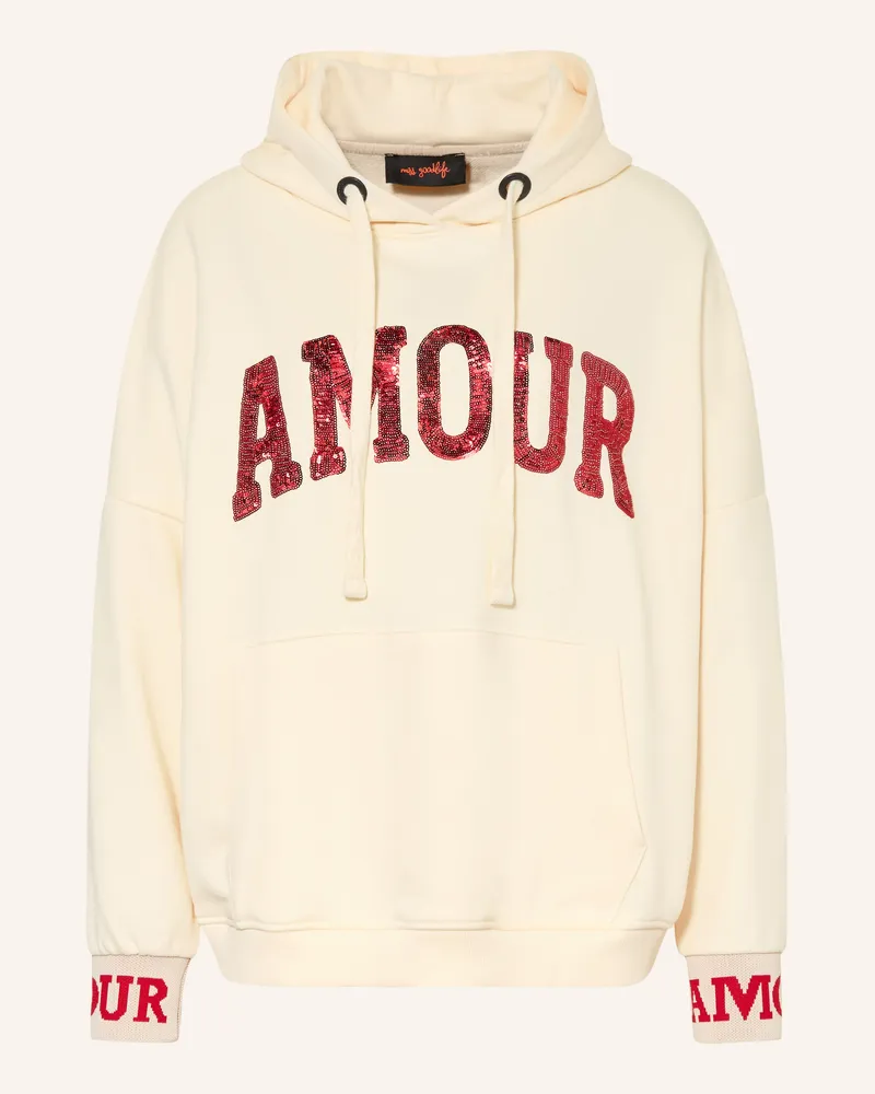 Miss Goodlife Hoodie Mit Pailletten gelb Ecru