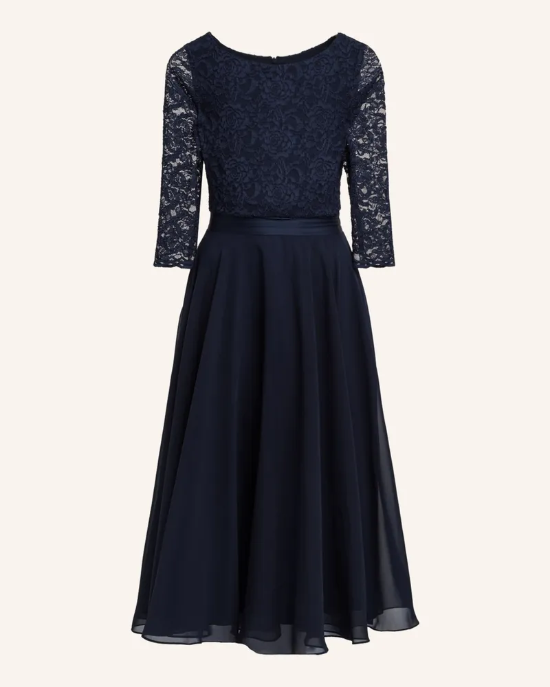 Swing Cocktailkleid mit Spitzenbesatz Dunkelblau