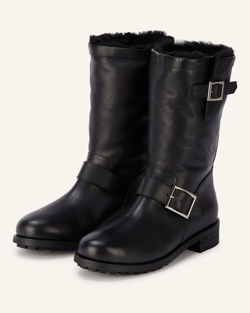 Jimmy Choo Biker Boots schwarz Schwarz