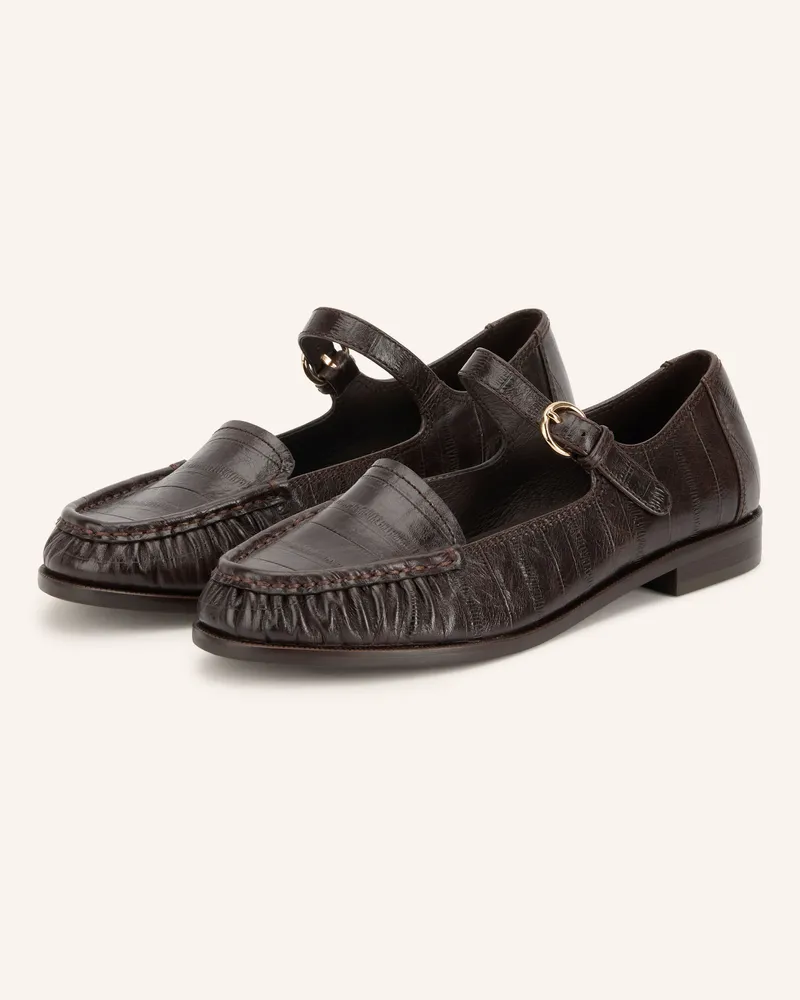 Jeffrey Campbell Mary-Jane-Ballerinas Lillith braun Dunkelbraun