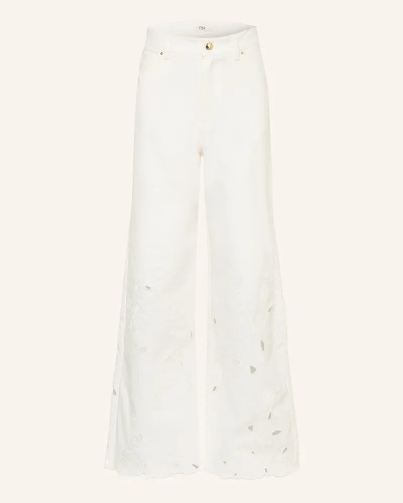 Chloé Hose Mit Lochspitze weiss Weiss