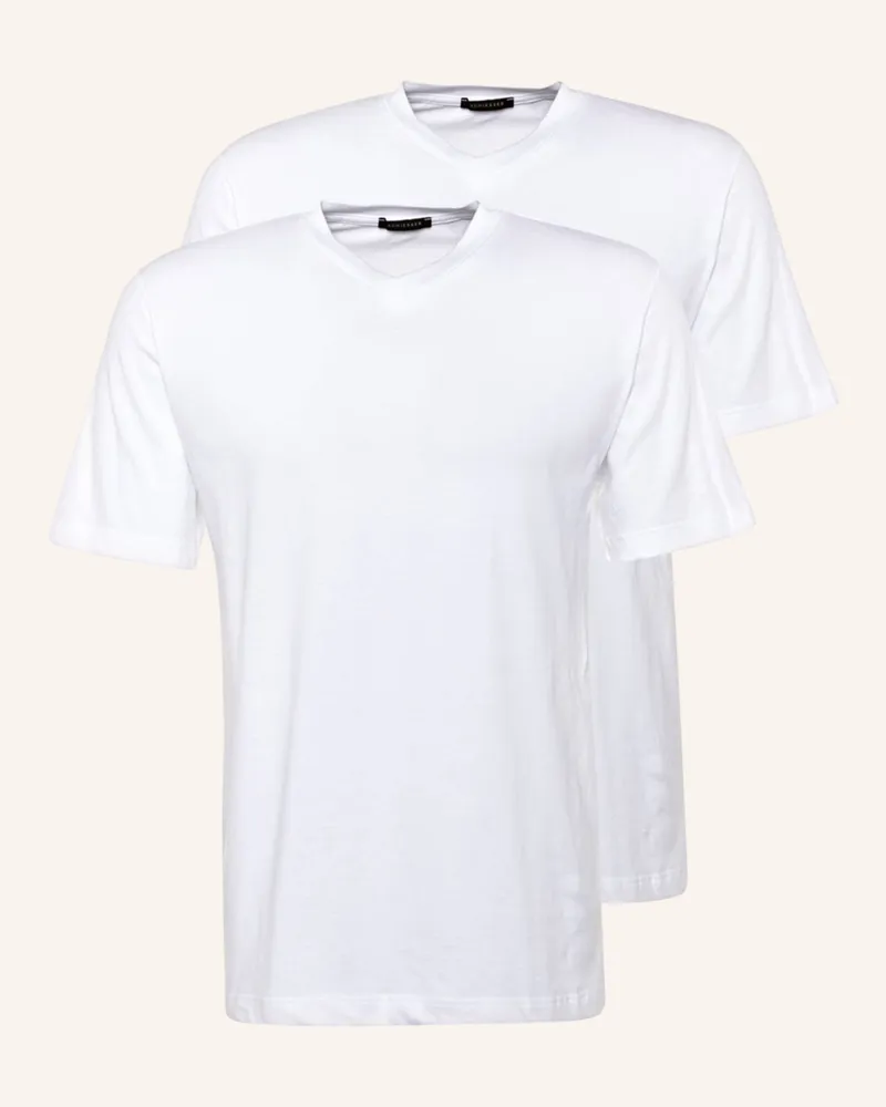 Schiesser 2er-Pack V-Shirts ESSENTIALS Weiss