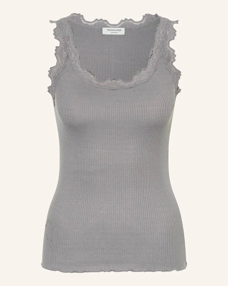 Rosemunde Seidentop BABETTE mit Spitze Grau