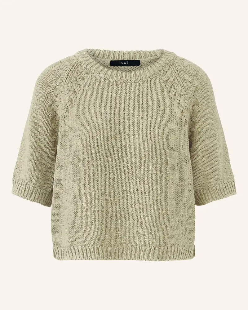 Oui  Pullover Mit 3/4-Arm gruen Grün