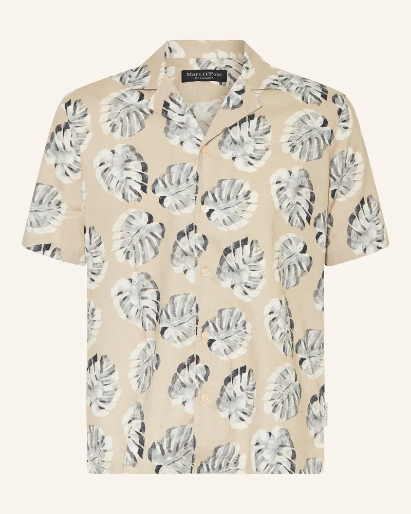 Marc O'Polo Resorthemd Regular Fit mit Leinen Hellgrau