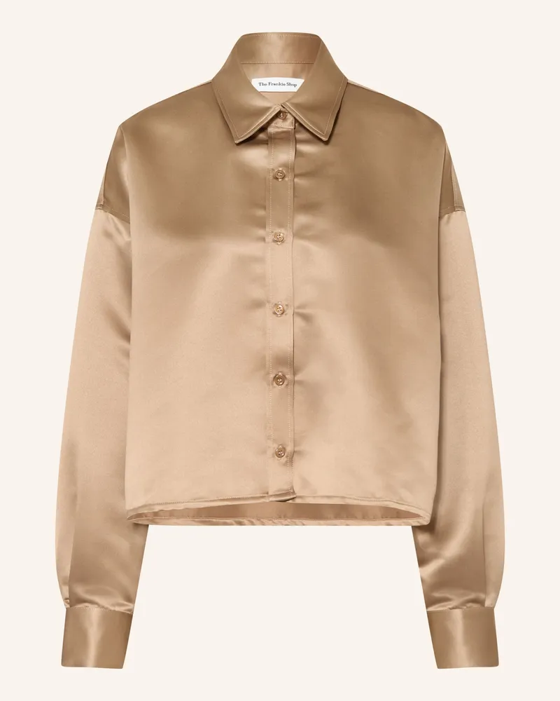 FRANKIE Shop Hemdbluse Arlen Aus Satin beige Beige
