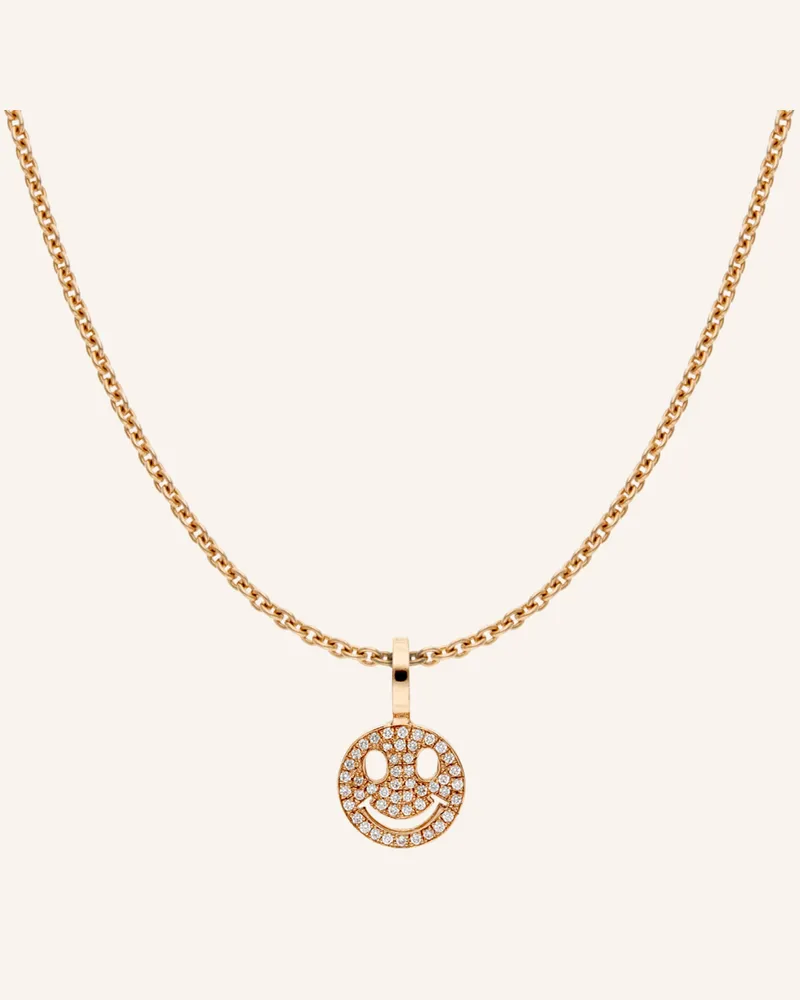 CADA Kette TINY SMILING FACE Roségold