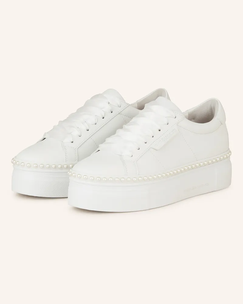 Kennel & Schmenger Sneaker NANOPEARL mit Perlen Weiss