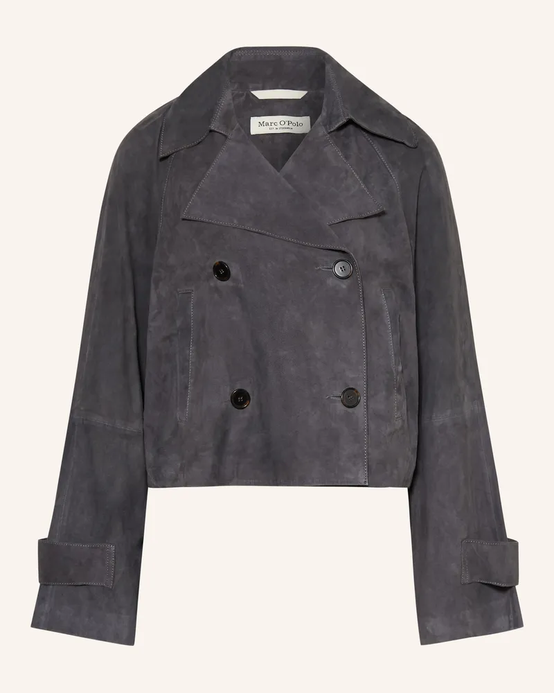 Marc O'Polo Lederjacke blau Blaugrau