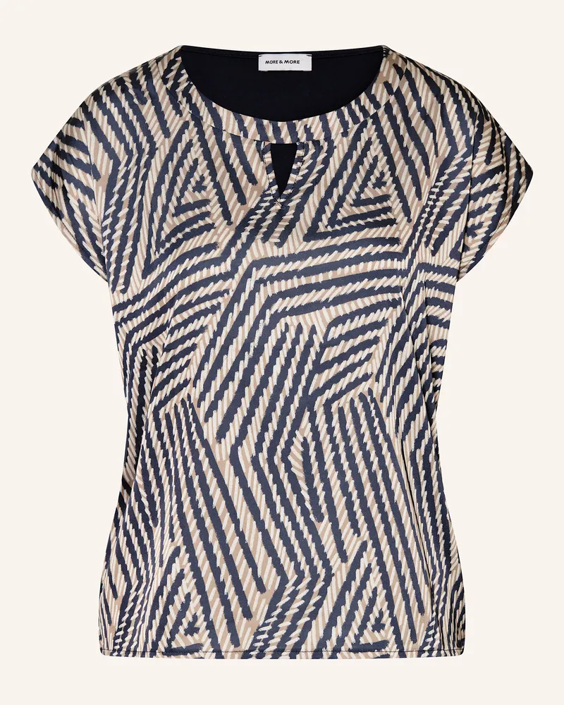 More & More Blusentop im Materialmix Beige