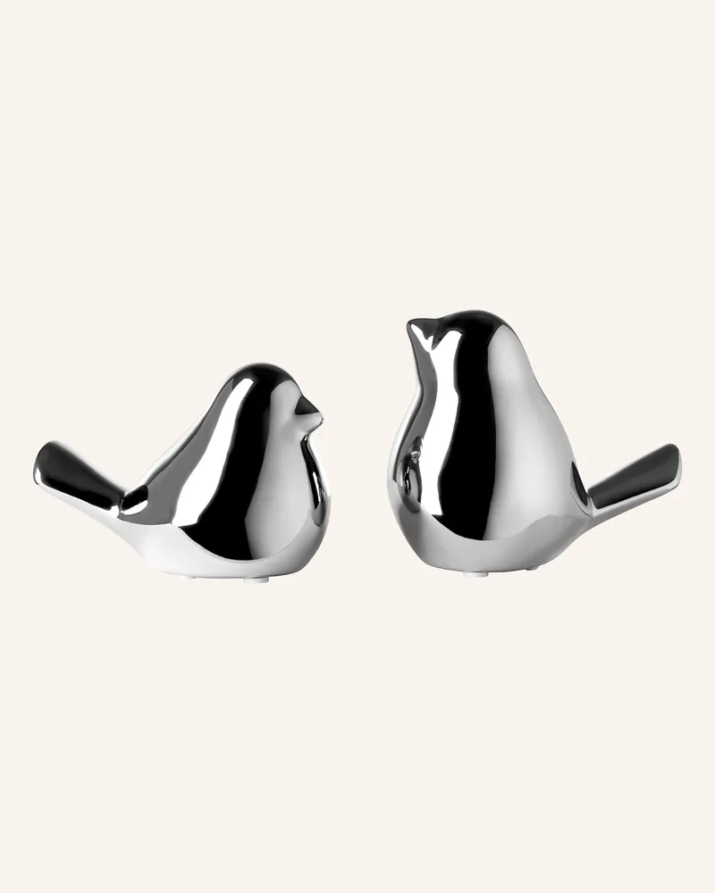 Fink Dekofigur Vogel Birdy silber Silber