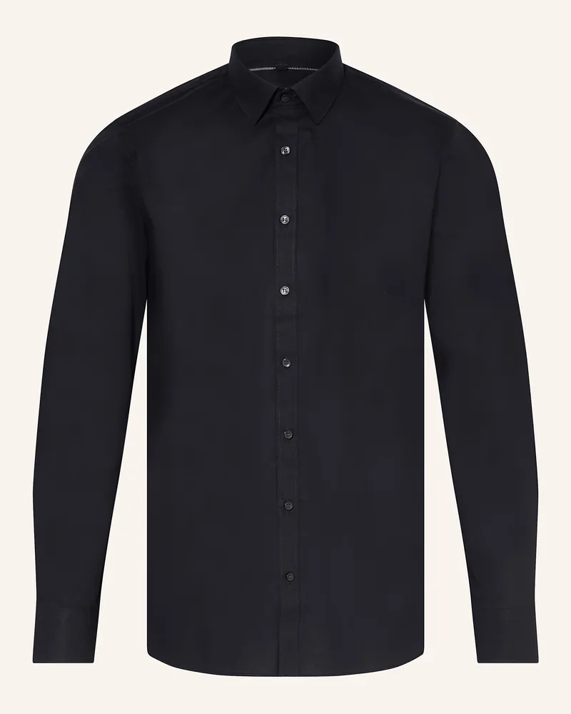 Olymp Hemd No. Six Super Slim schwarz Schwarz