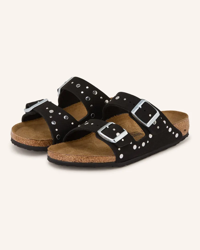Birkenstock Pantoletten Arizona Rivet Border Mit Nieten schwarz Schwarz