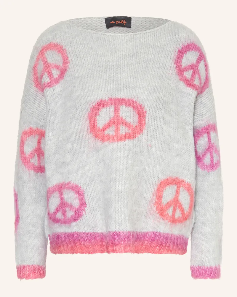 Miss Goodlife Pullover Mit Alpaka grau Hellgrau
