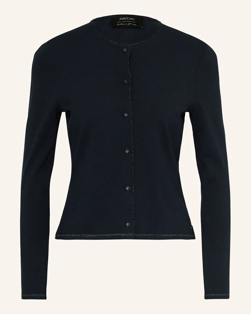 Marc Cain Strickjacke mit Glitzergarn Dunkelblau