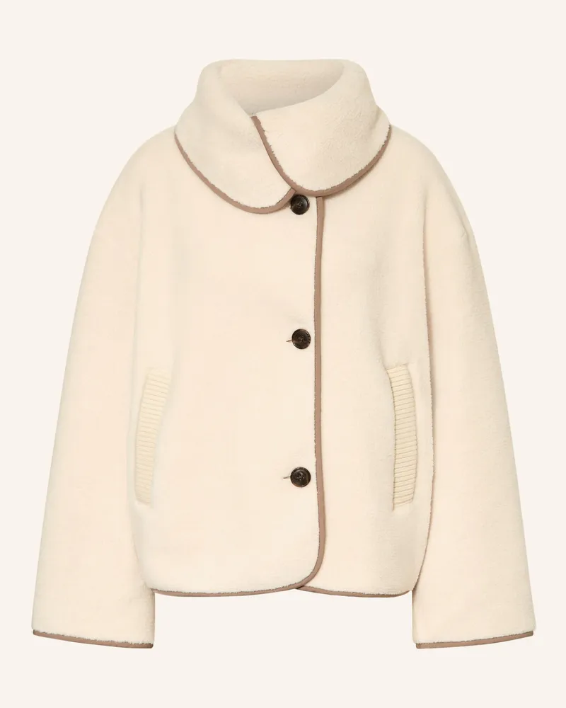 Varley Teddyfell-Jacke weiss Hellbraun