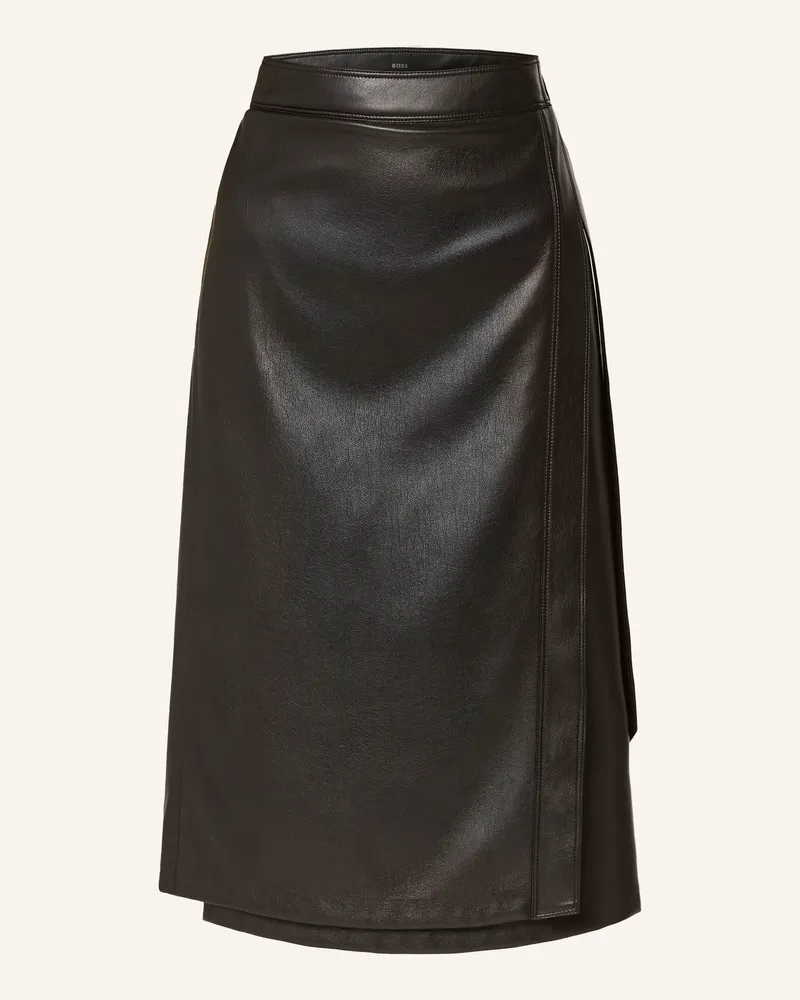 HUGO BOSS Wickelrock Vinny In Lederoptik schwarz Schwarz