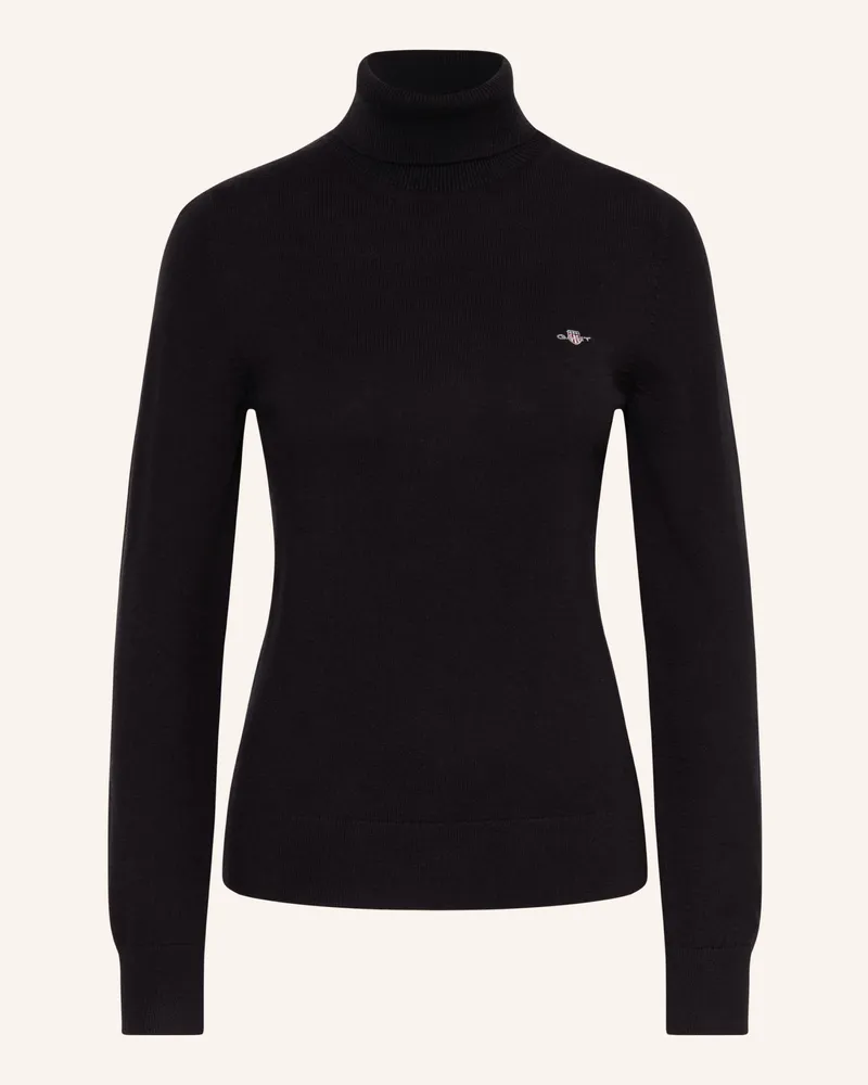 Gant Rollkragenpullover schwarz Schwarz