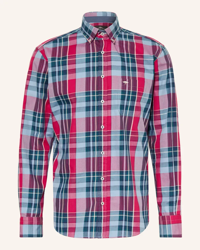 Fynch-Hatton Hemd Regular Fit rot Hellblau