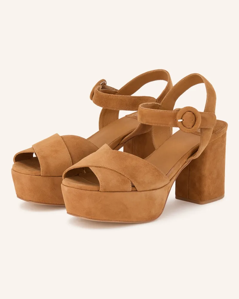 Jeffrey Campbell Plateau-Sandaletten Determined beige Camel
