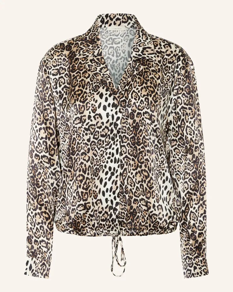 lilienfels Satinbluse braun Creme