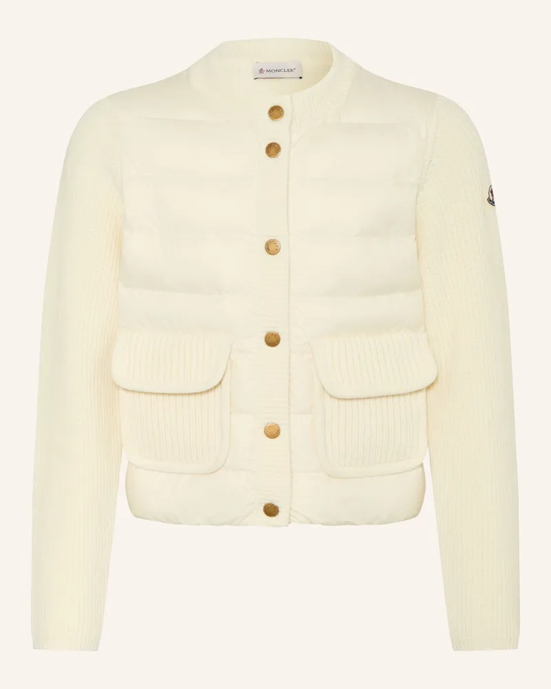 Moncler Daunenjacke Im Materialmix weiss Ecru