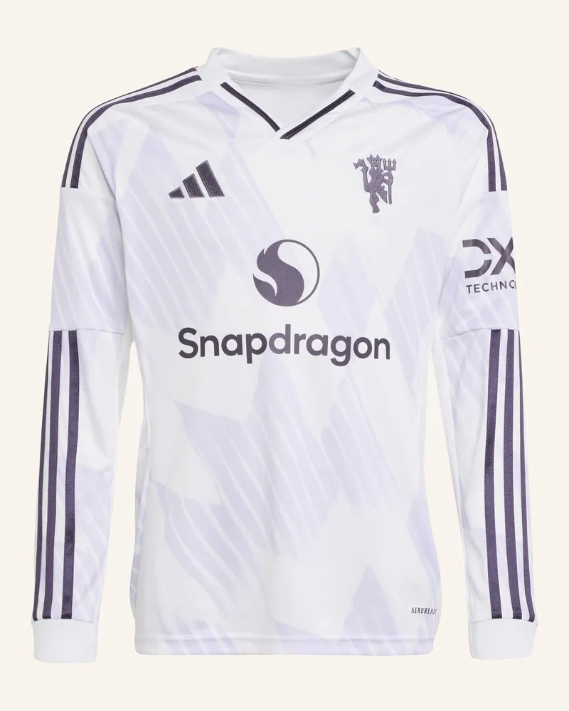 adidas MANCHESTER UNITED 25/26 LONG SLEEVE KIDS AUSWÄRTSTRIKOT Weiss