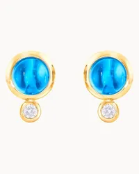 TAMARA COMOLLI Ohrringe OHRRINGE BOUTON SWISS TOPAZ / CLASSIC aus Gold