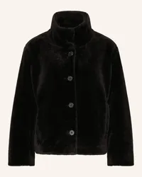 Darling Harbour Kunstfell-Jacke Schwarz