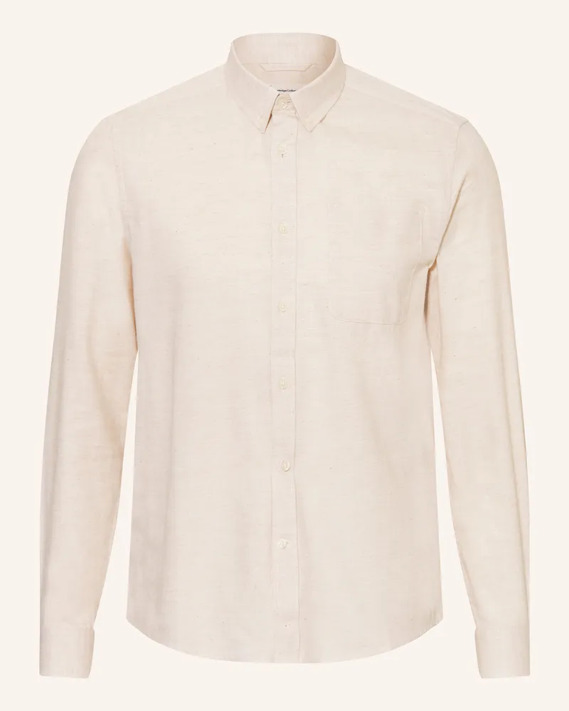 Knowledge Cotton Apparel Flanellhemd Creme