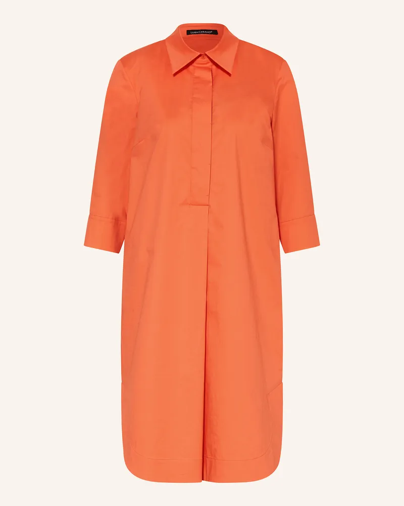 Luisa Cerano Hemdblusenkleid mit 3/4-Arm Orange