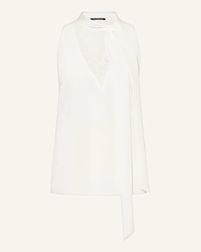 Luisa Cerano Blusentop mit Schluppe und Spitze Weiss